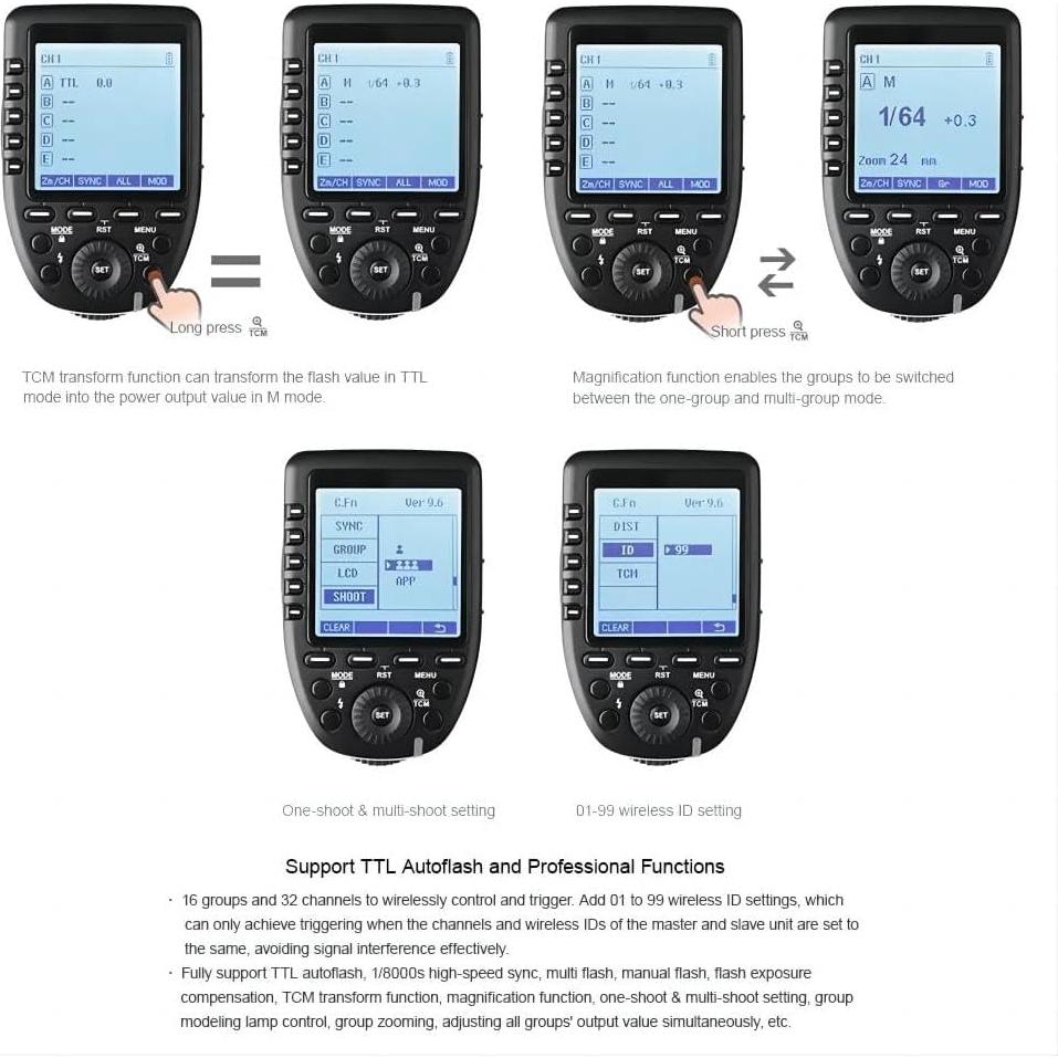 Disparador Inalámbrico TTL Godox XPro-N para Nikon 1/8000s