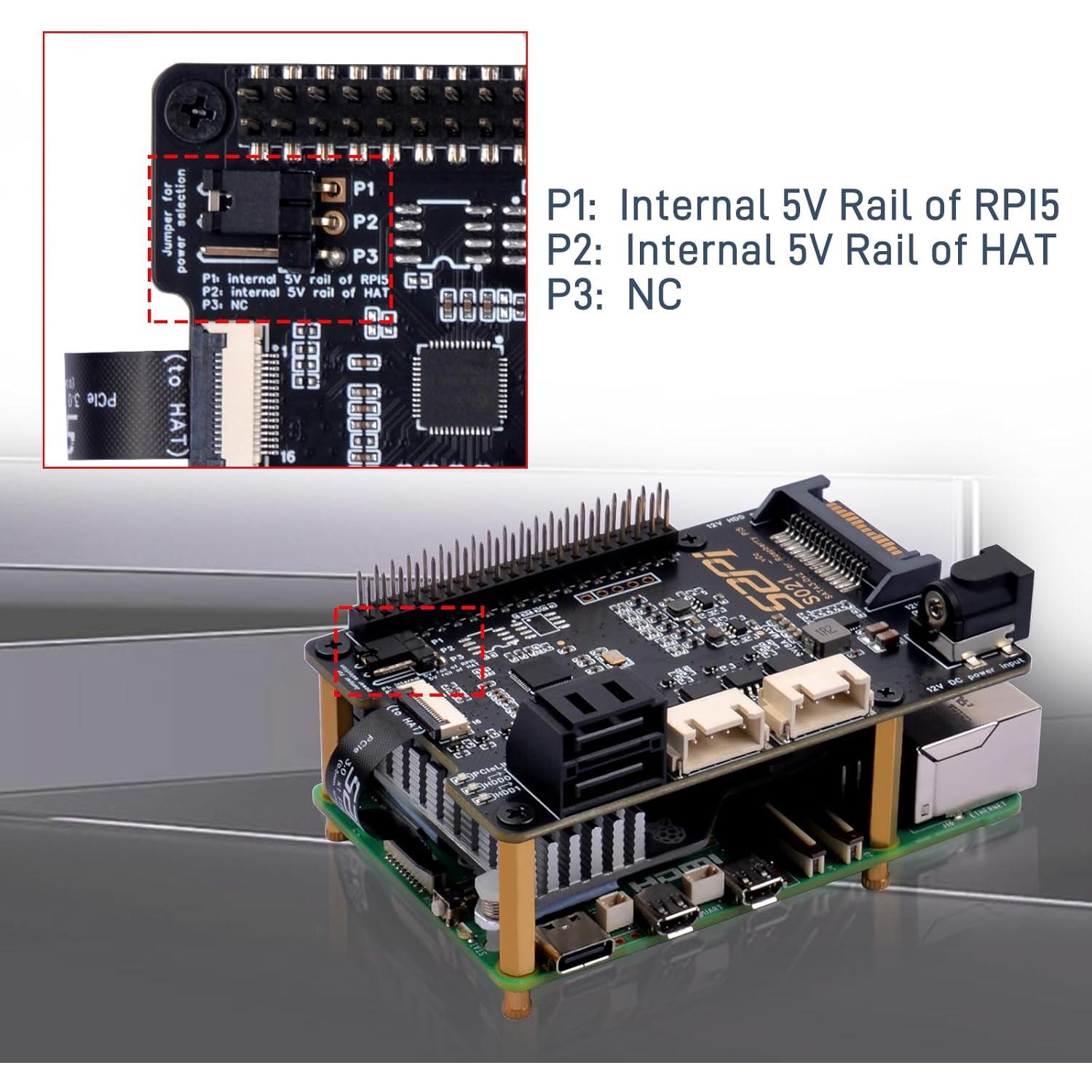 Placa de Expansión GeeekPi S021 SATA 3.0 para Raspberry Pi 5