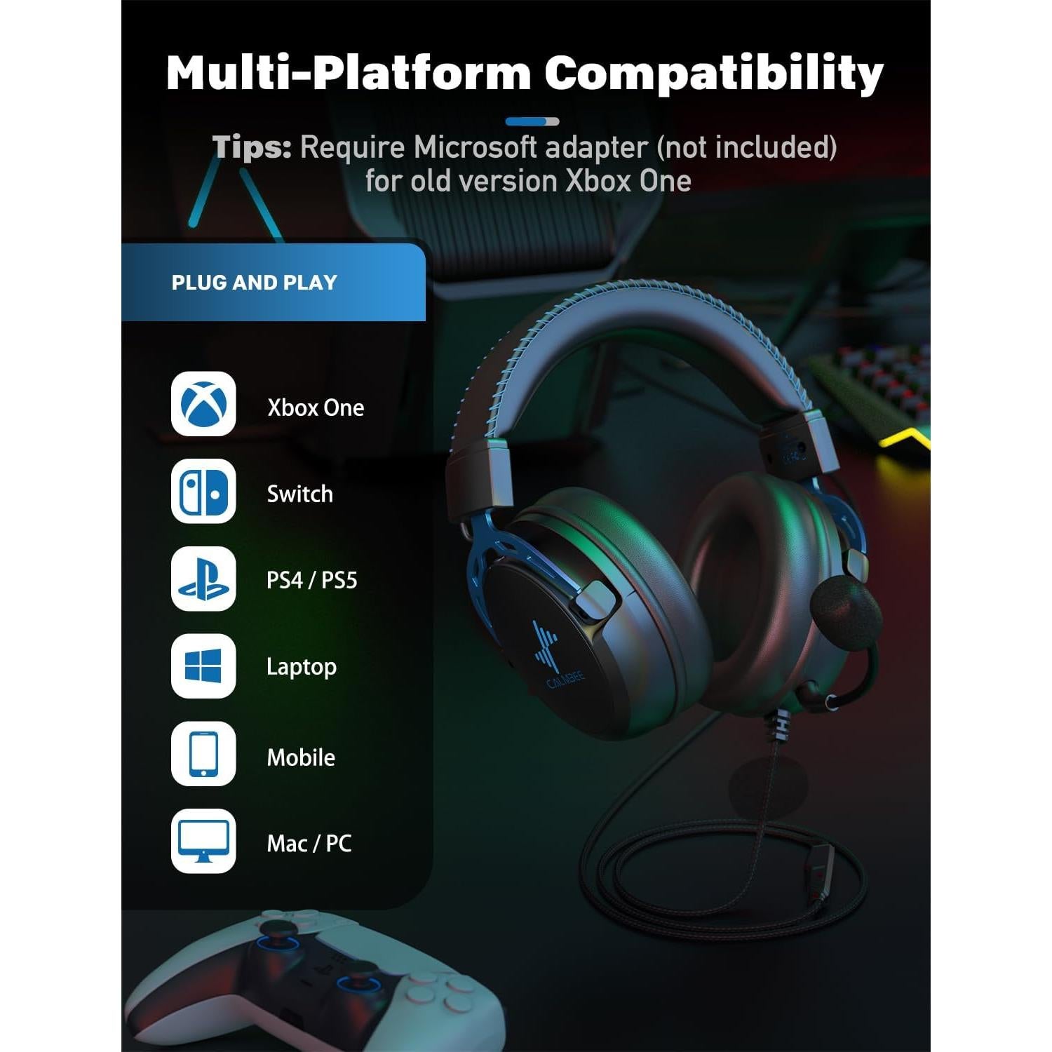 Auriculares Gaming DEEBOX GH100 con Micrófono 3.5mm