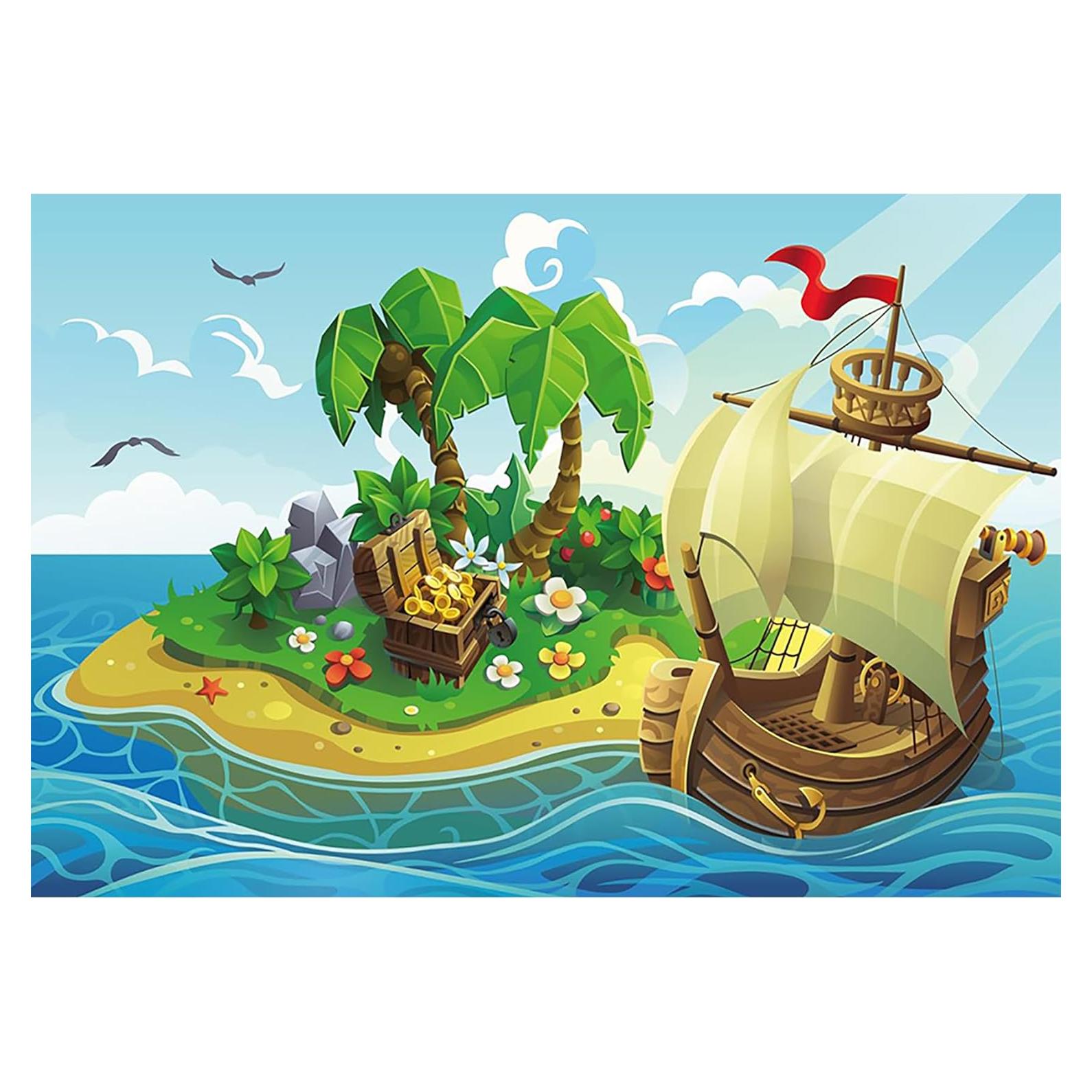 Fondo de Fotografía Baocicco 3x2m Barco Pirata Tropical