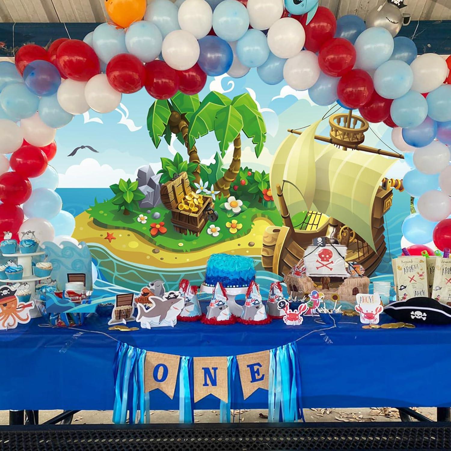 Fondo de Fotografía Baocicco 3x2m Barco Pirata Tropical