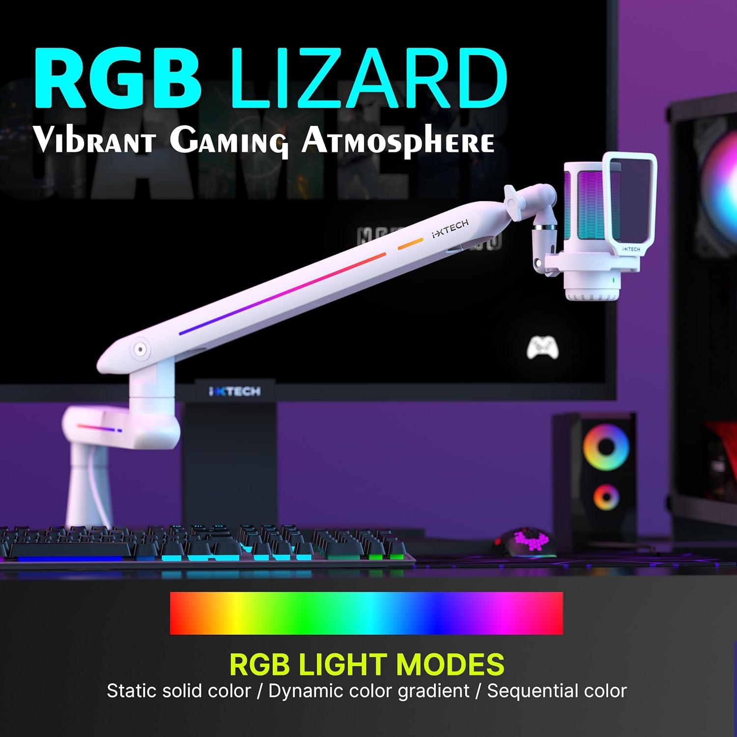 Brazo de Micrófono RGB IXTECH Ajustable para Streaming 68.58cm