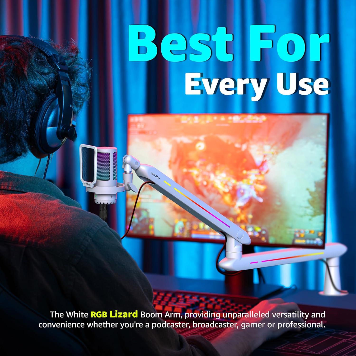 Brazo de Micrófono RGB IXTECH Ajustable para Streaming 68.58cm