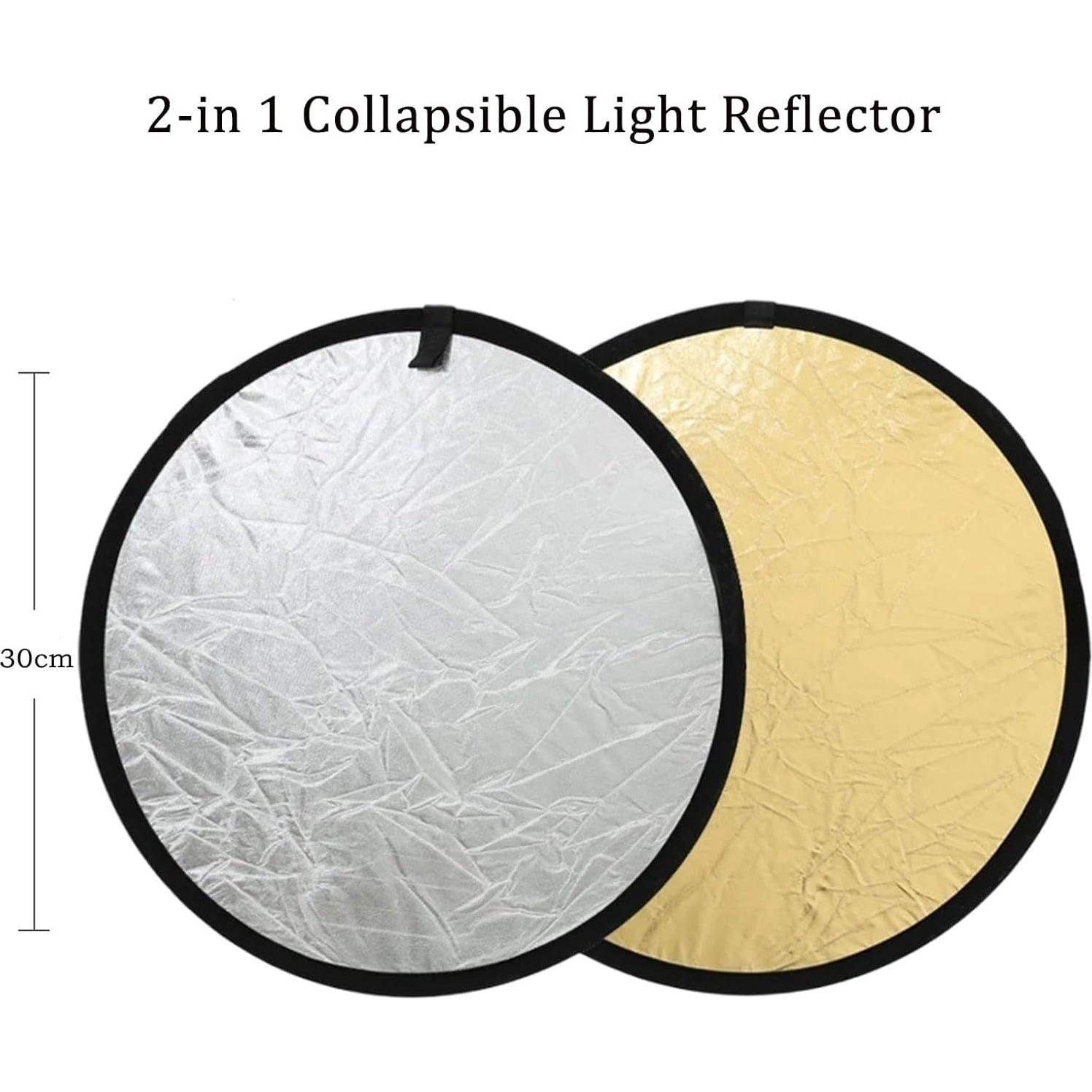 Reflector de Foto 2-en-1 Ylapagne 30cm Plata y Oro Plegable