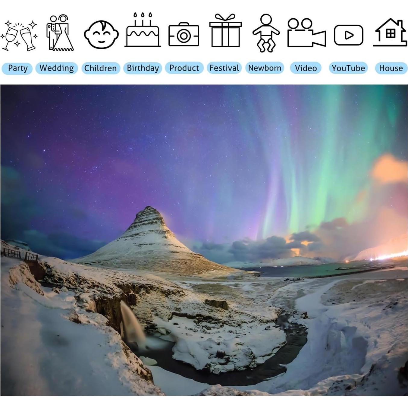 Fondo de Fotografía Fmarui 2.5x1.8m Aurora Boreal