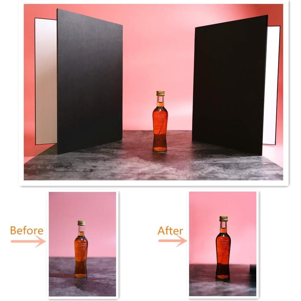 Reflector de Luz 3 en 1 Cartón A4 Plegable - Negro, Plata, Blanco