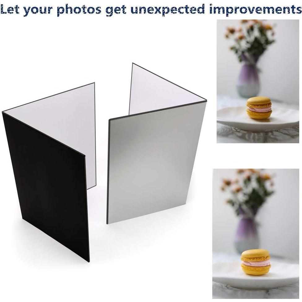 Reflector de Luz 3 en 1 Cartón A4 Plegable - Negro, Plata, Blanco