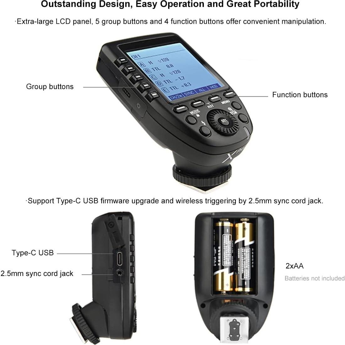 Disparador Inalámbrico Godox XPro-N i-TTL 2.4G para Nikon