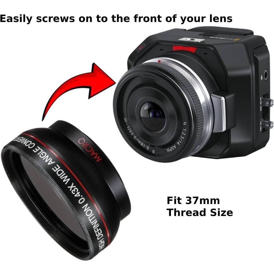 Lente Gran Angular 0.43X y Telefoto 2.2X para Cámara Blackmagic 4K