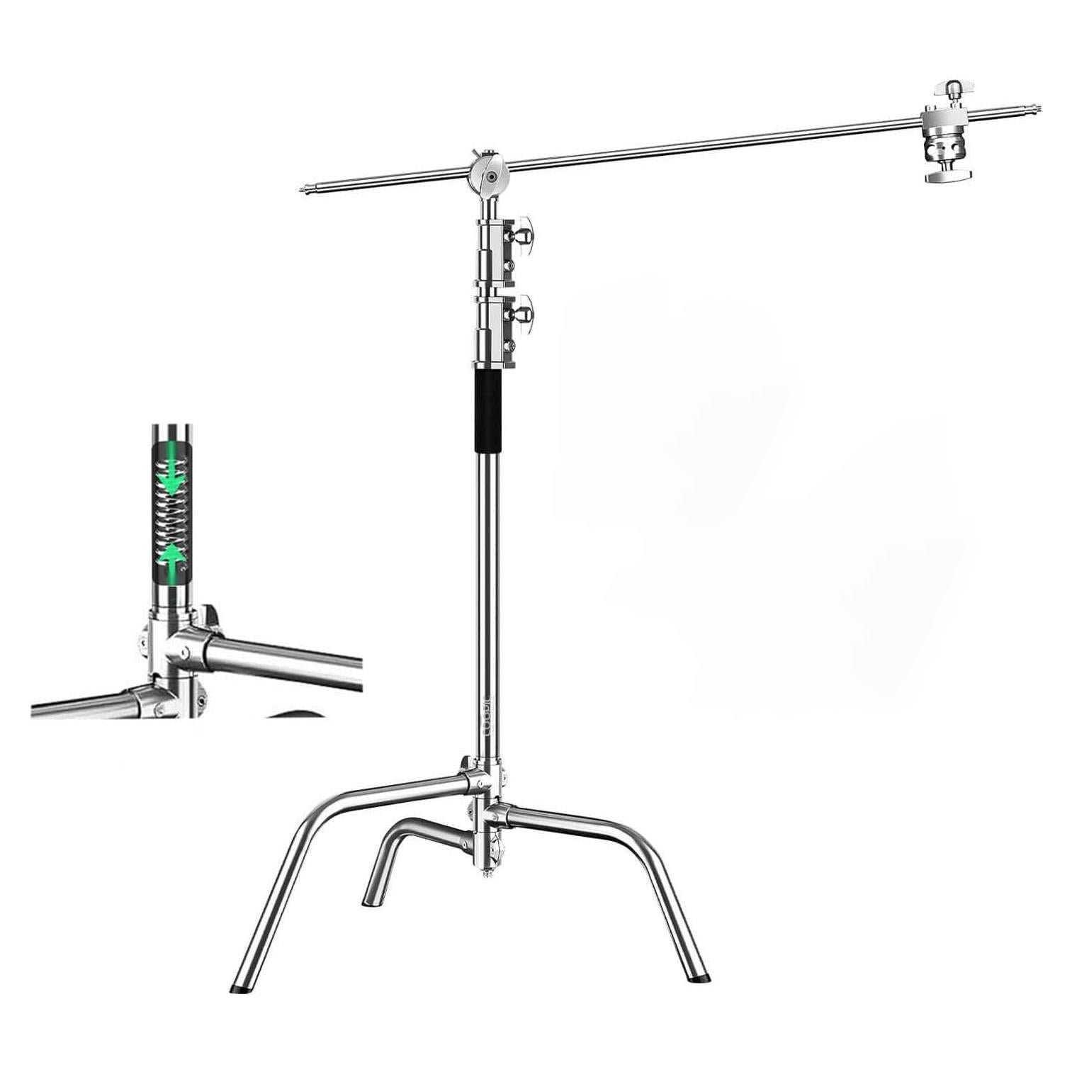 Soporte C de Acero Inoxidable COOPIC 210cm con Brazo y 2 Cabezas