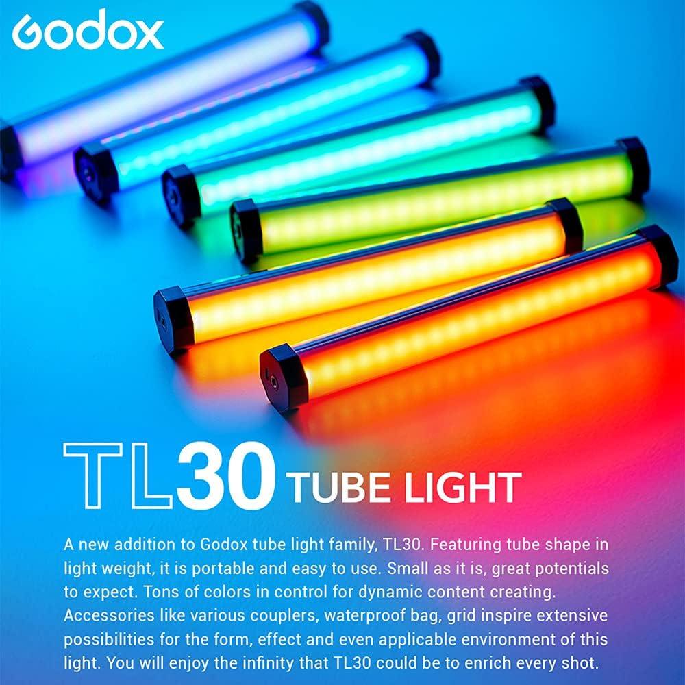 Godox TL30 Luz de Tubo RGB Portátil 2700K-6500K Ajustable