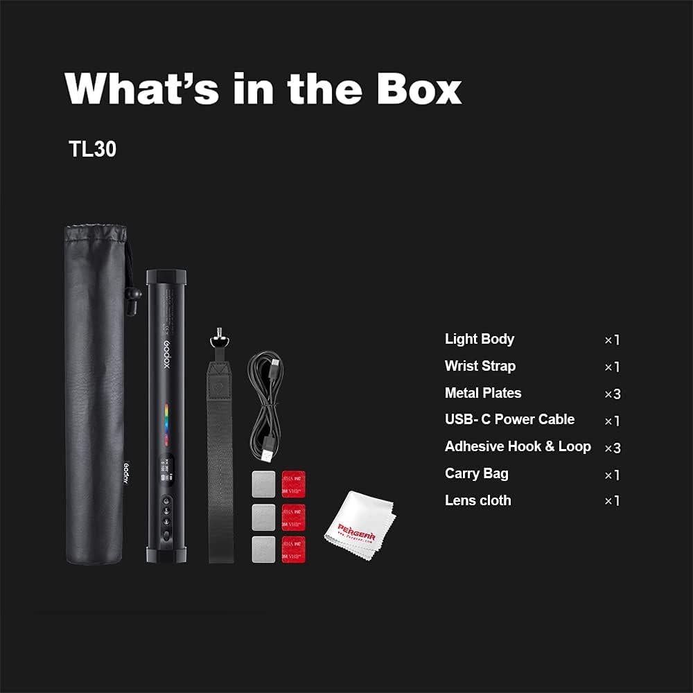 Godox TL30 Luz de Tubo RGB Portátil 2700K-6500K Ajustable