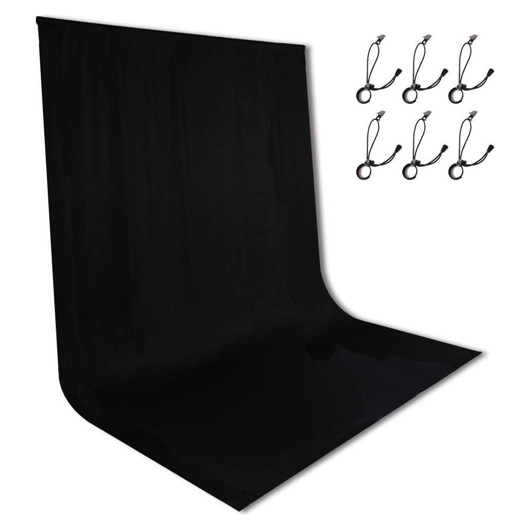 Black Backdrop Photo Background - 8x10FT Backdrop Photography Background Screen for Video Recording Photoshoot Picture Photography