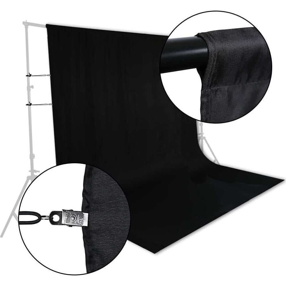 Black Backdrop Photo Background - 8x10FT Backdrop Photography Background Screen for Video Recording Photoshoot Picture Photography