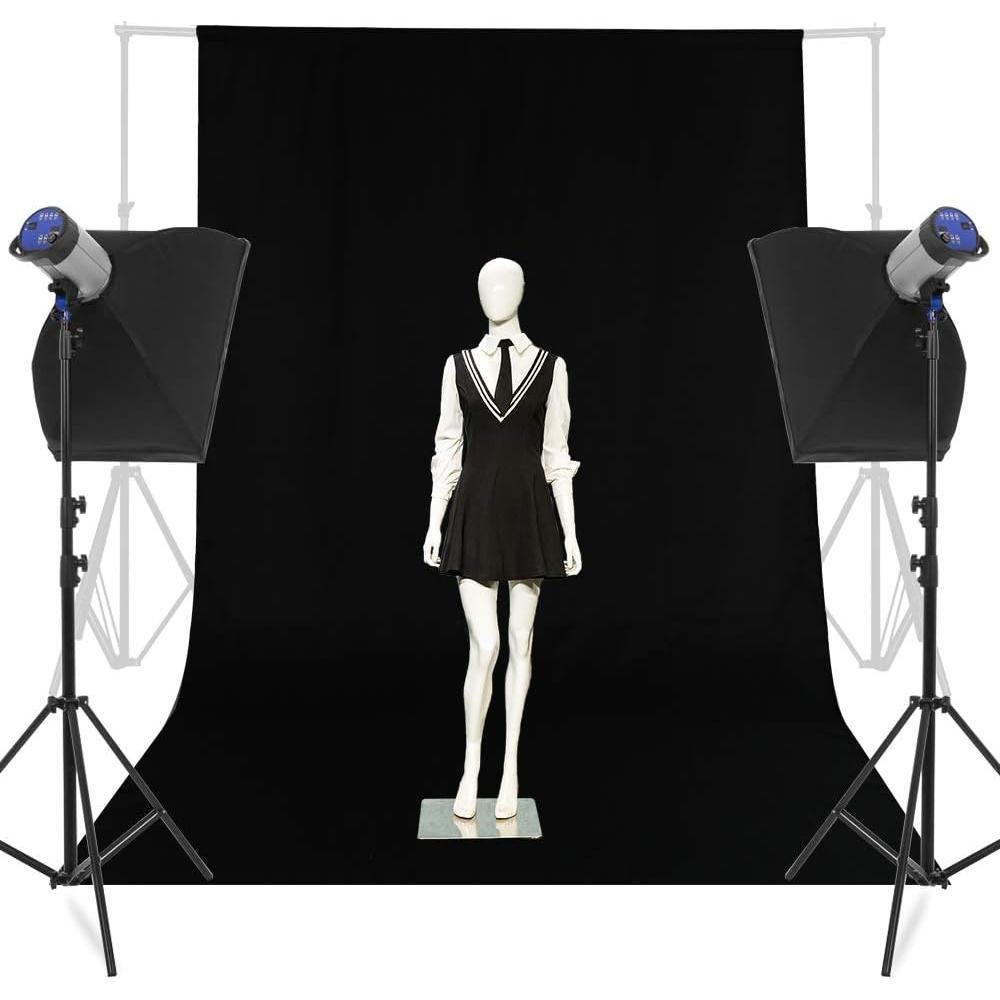 Black Backdrop Photo Background - 8x10FT Backdrop Photography Background Screen for Video Recording Photoshoot Picture Photography
