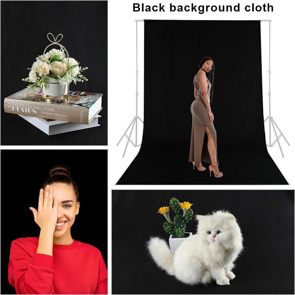 Black Backdrop Photo Background - 8x10FT Backdrop Photography Background Screen for Video Recording Photoshoot Picture Photography