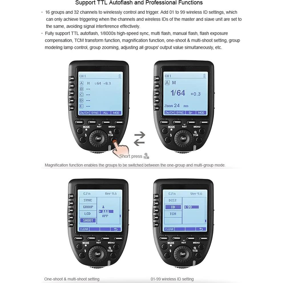 Disparador Inalámbrico TTL Godox Xpro-S para Cámaras Sony