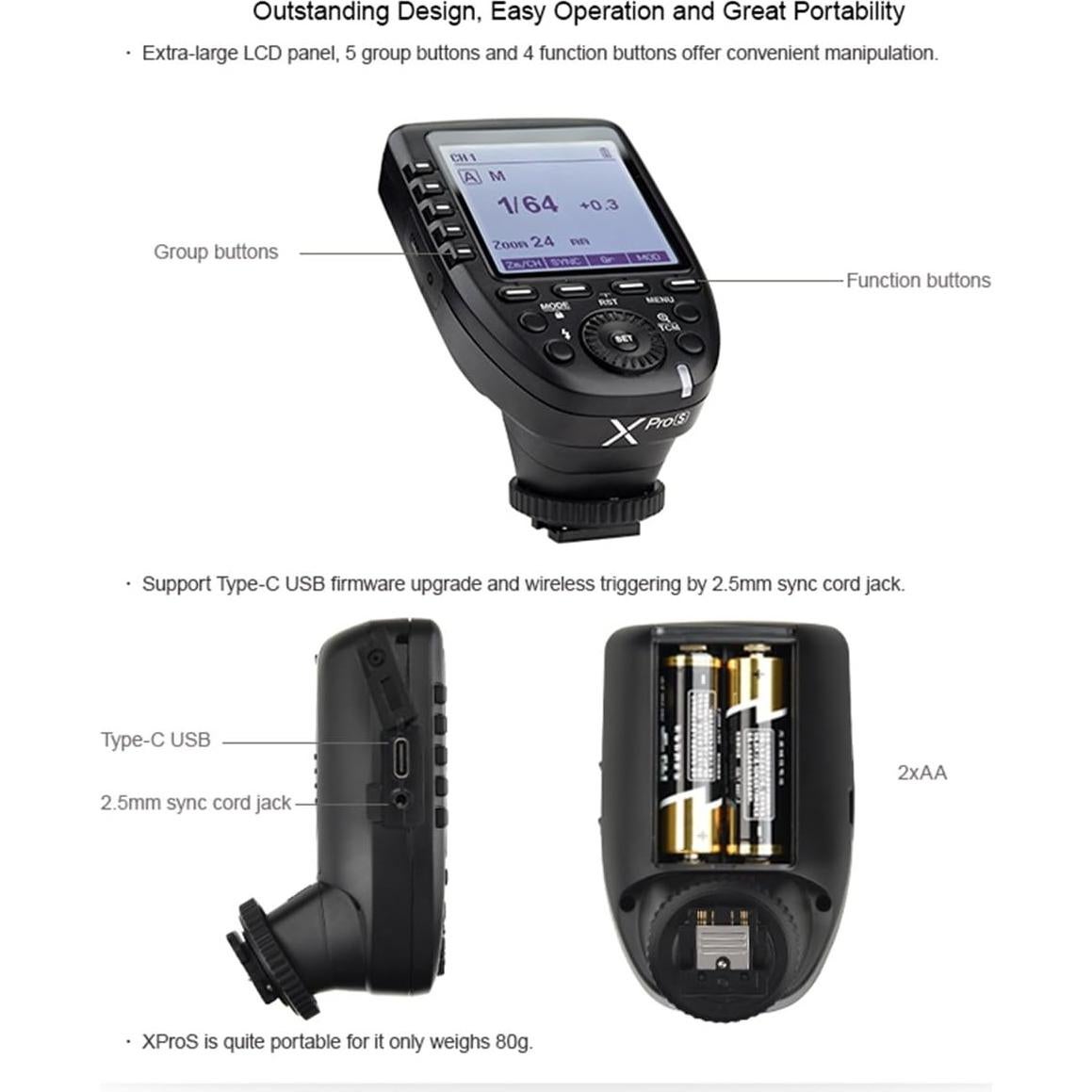 Disparador Inalámbrico TTL Godox Xpro-S para Cámaras Sony