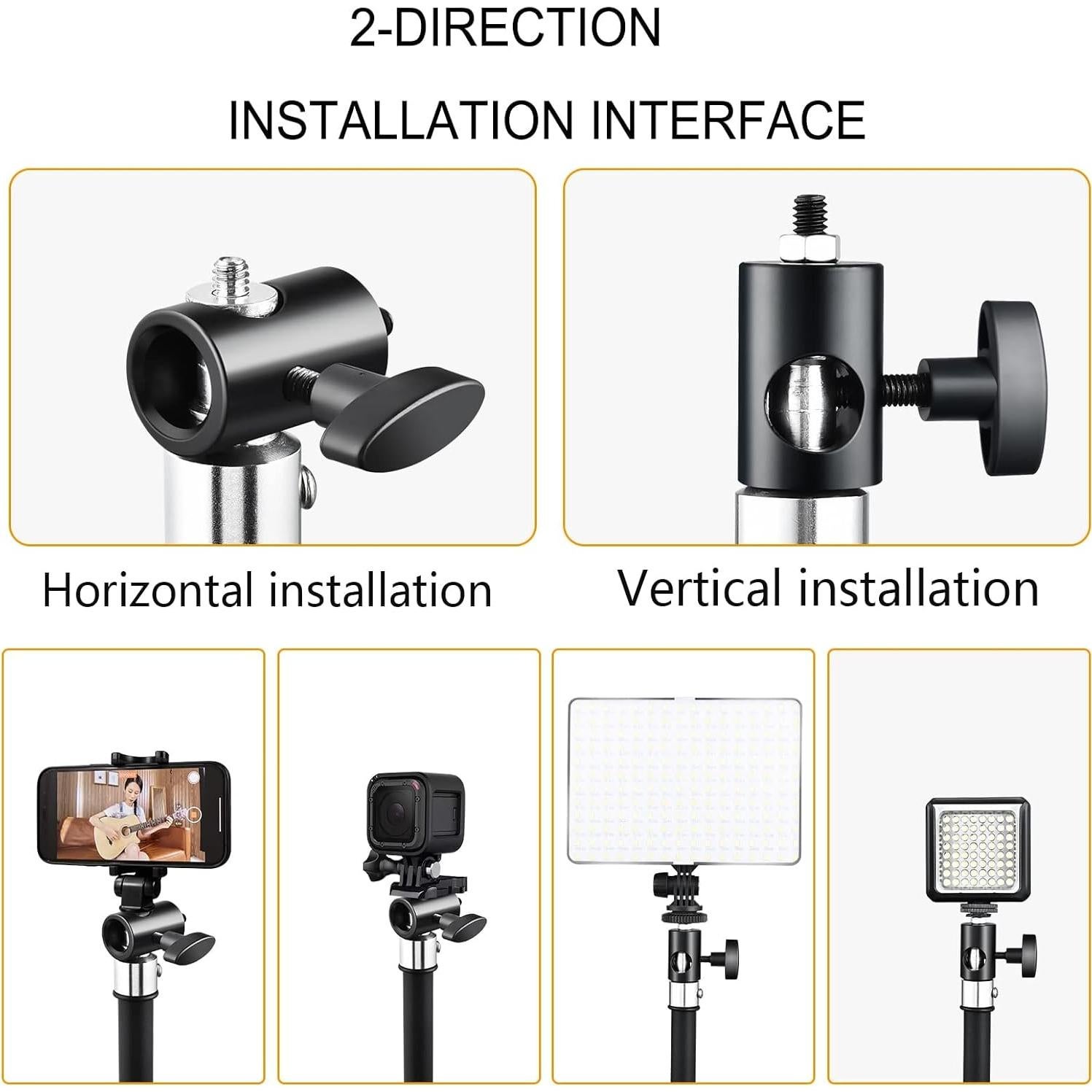 Adaptador de Soporte de Luz KAGYOKU 4 Piezas Aluminio 1/4"