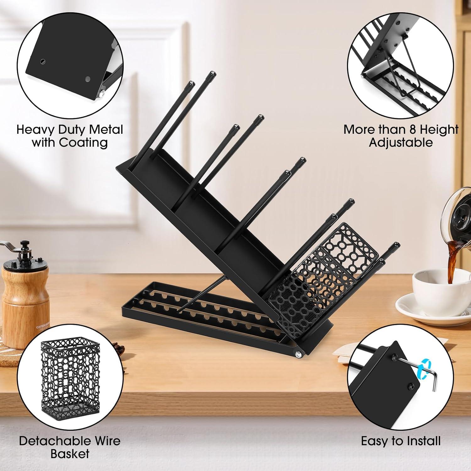 Soporte para Tazas y Tapas ShineMe Ajustable 4 Compartimentos