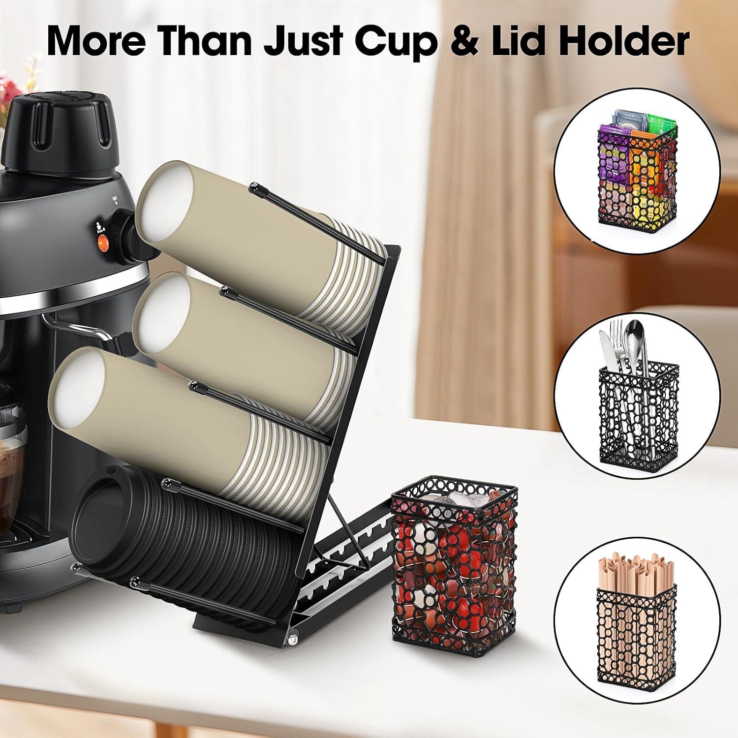 Soporte para Tazas y Tapas ShineMe Ajustable 4 Compartimentos