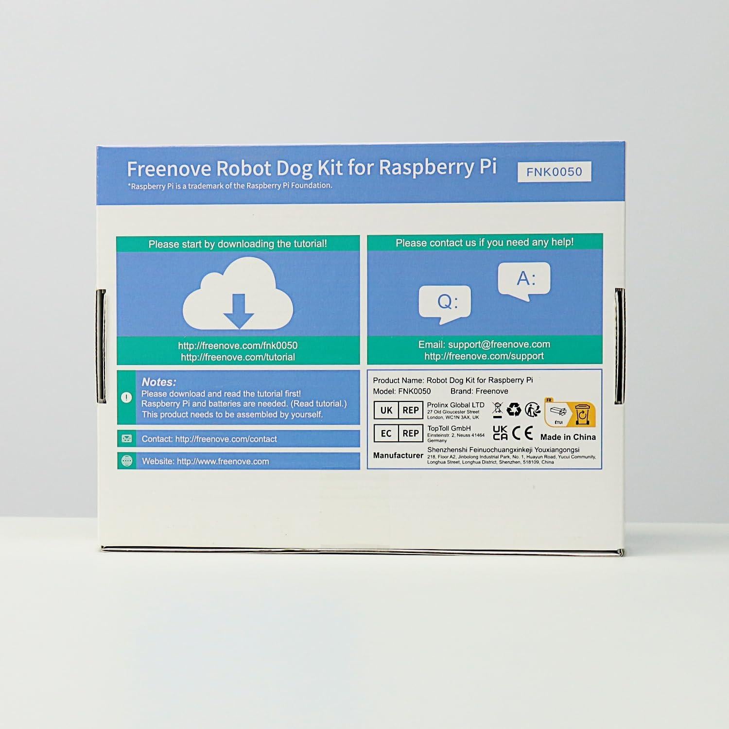 Kit Robot Perro FREENOVE FNK0050 para Raspberry Pi 10x1x15cm