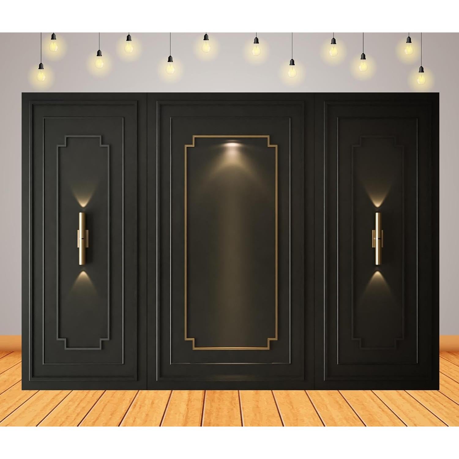 Fondo de Pared 210x150cm Loccor Tela Poliester Negro