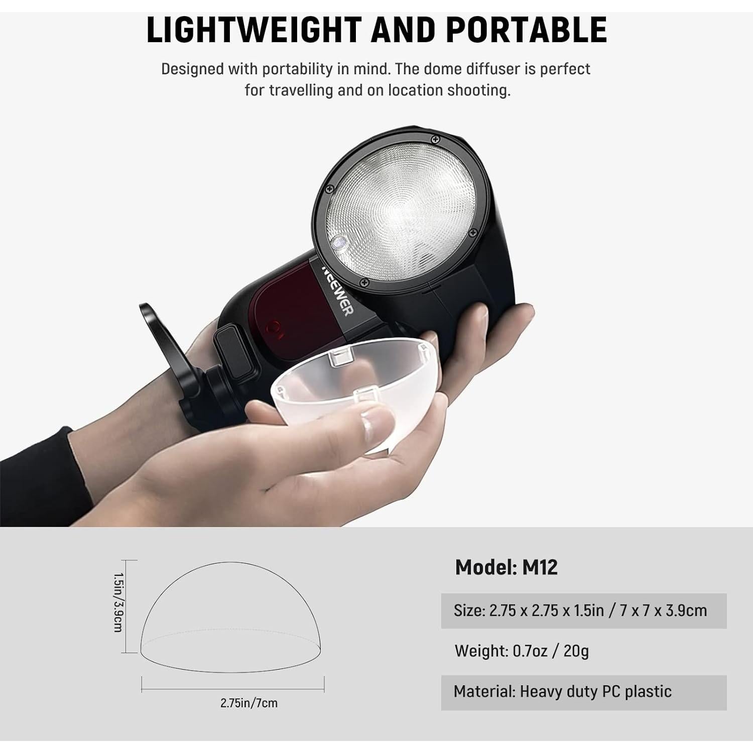 Difusor de Cúpula Magnético NEEWER para Flash Z2 Z1 40g
