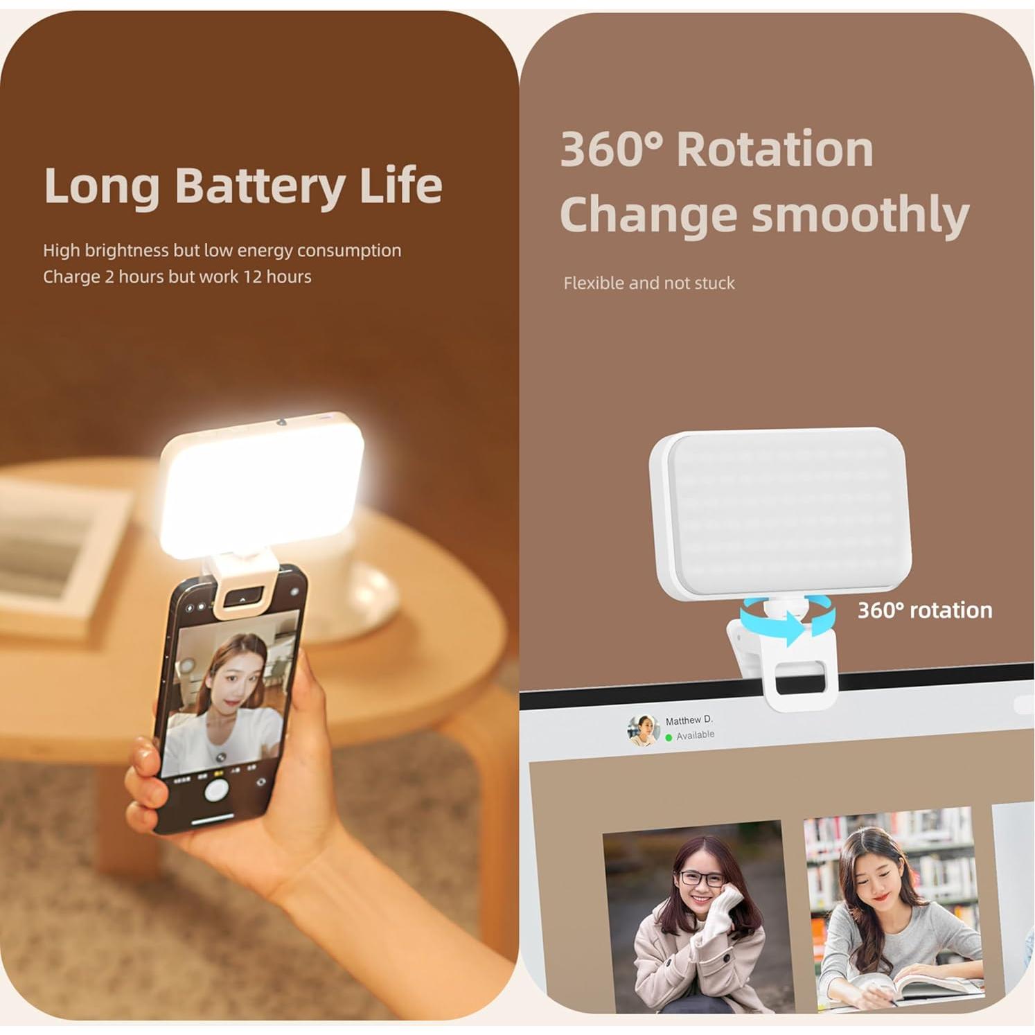 Luz Selfie Girish F6 66 LED 3 Colores 5 Niveles 360°