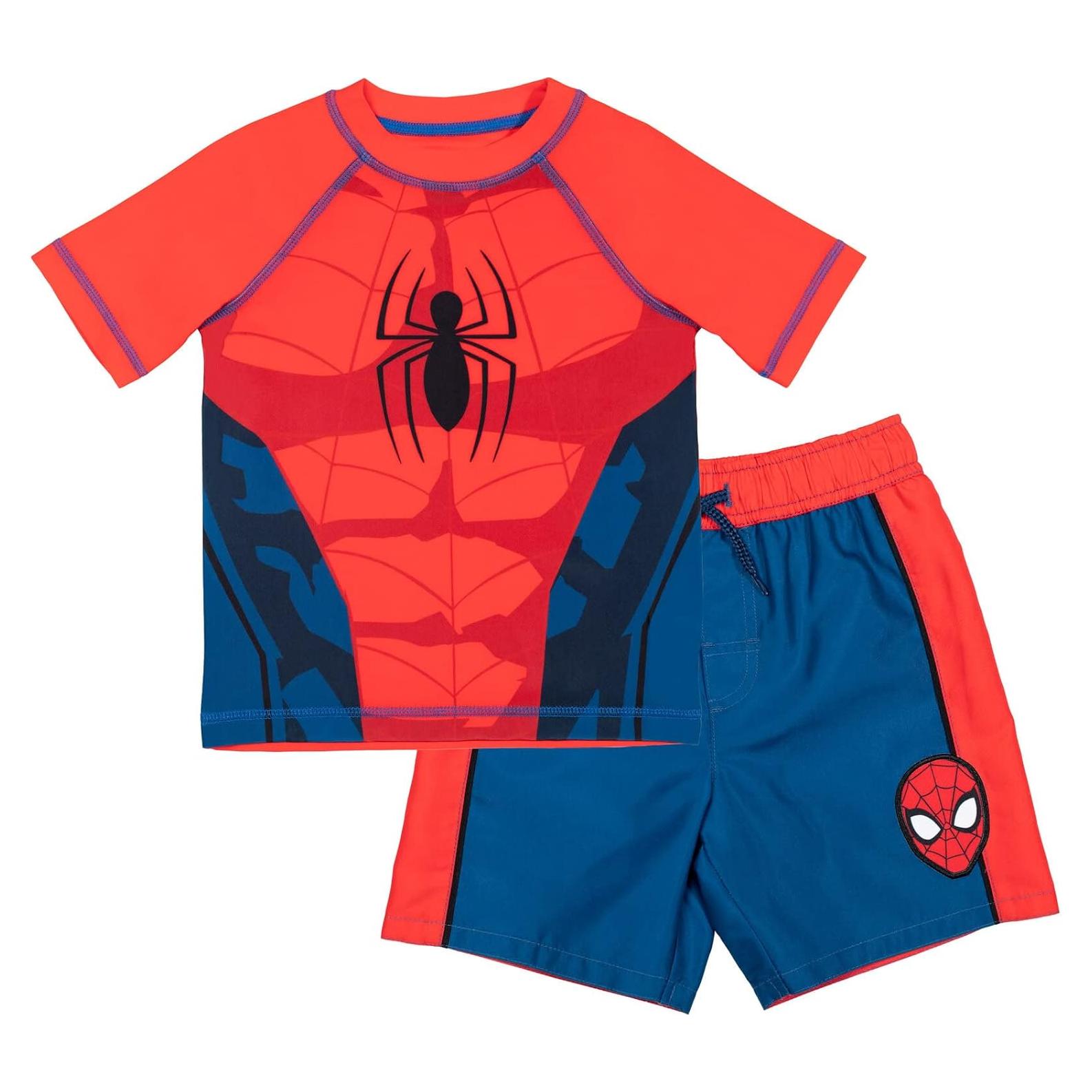 Conjunto de camiseta y bañador Marvel UPF 50+ para niños