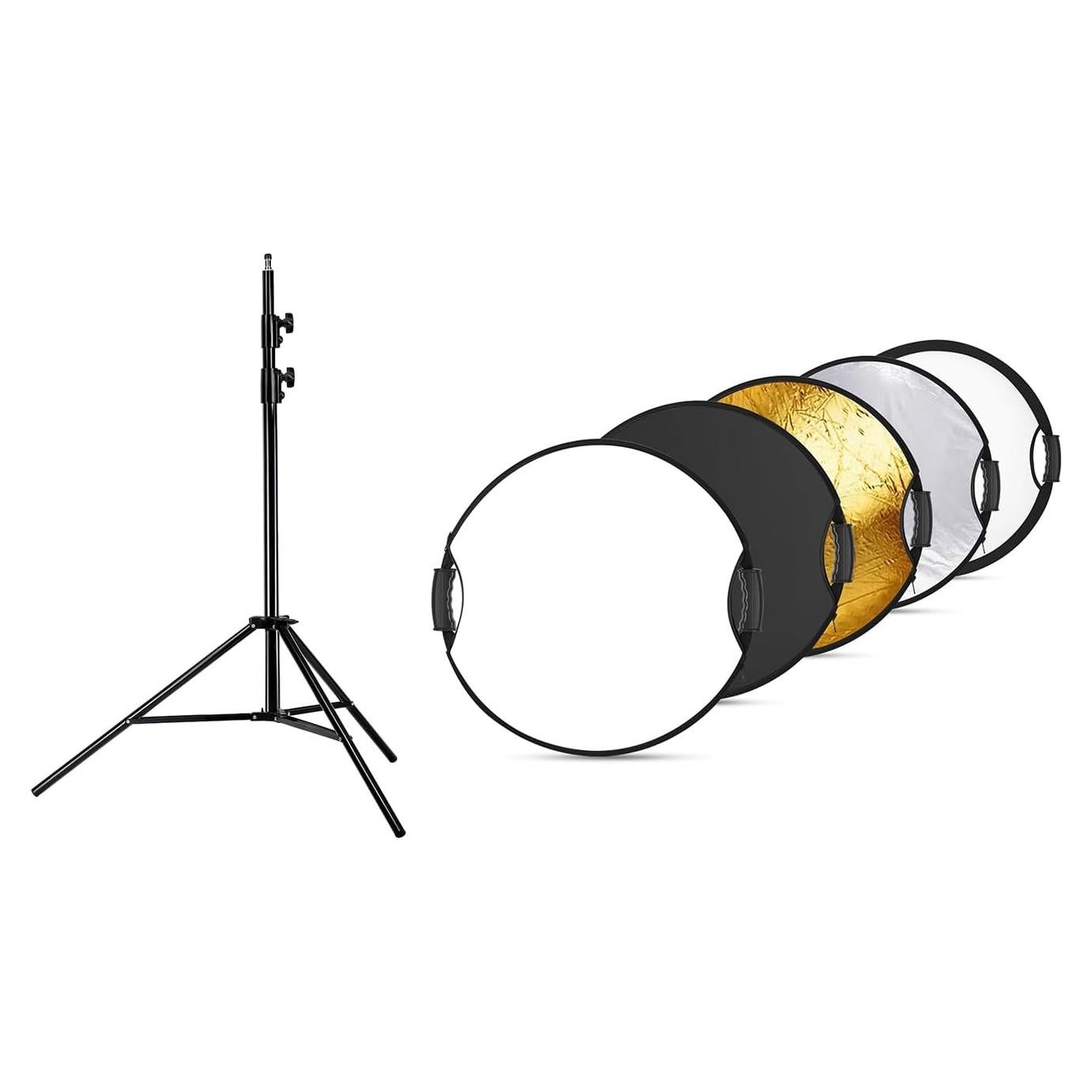 Soporte de Luz Neewer 260 cm con Reflector 5 en 1 para Fotografía