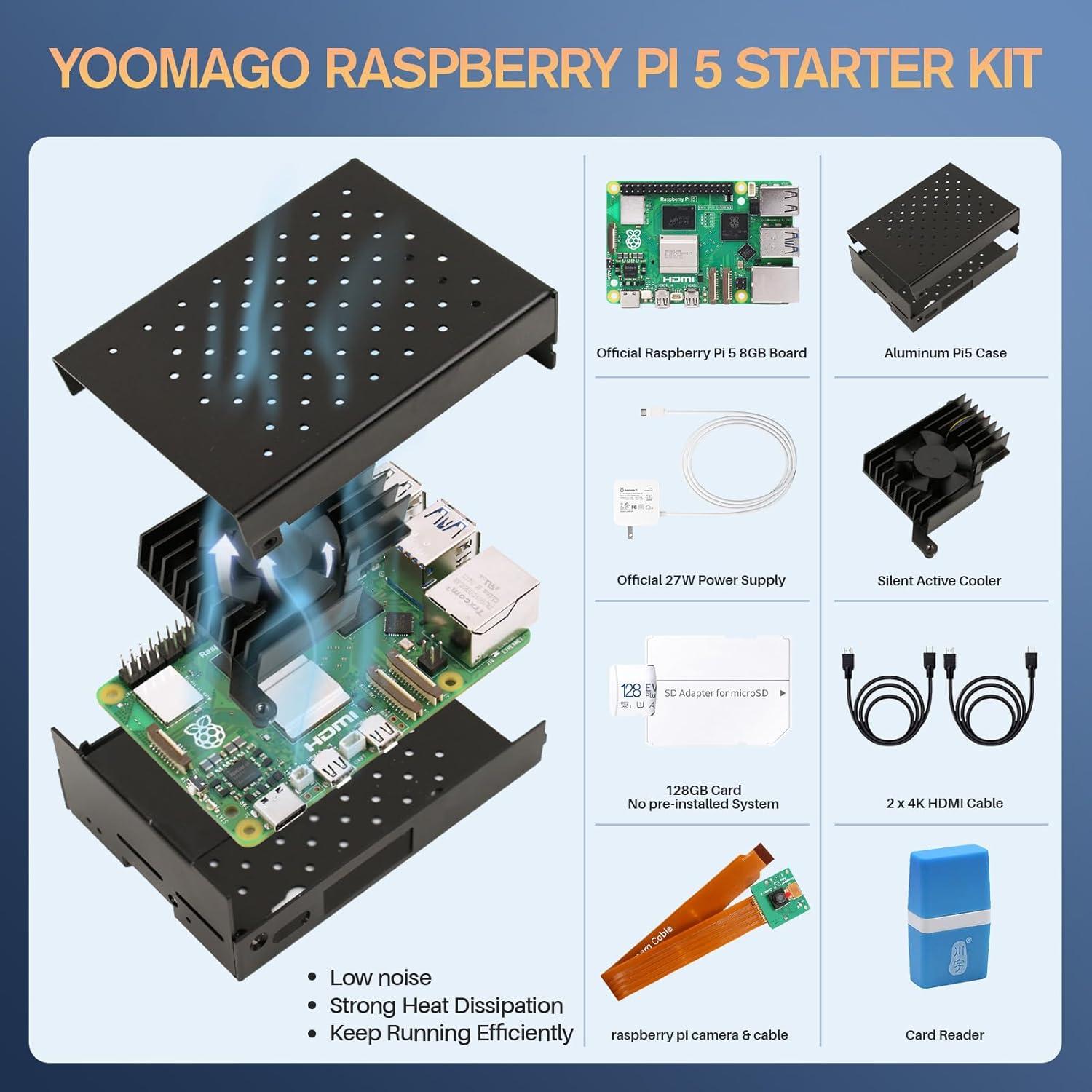 Kit Raspberry Pi 5 YOOMAGO 8GB RAM + Accesorios completos