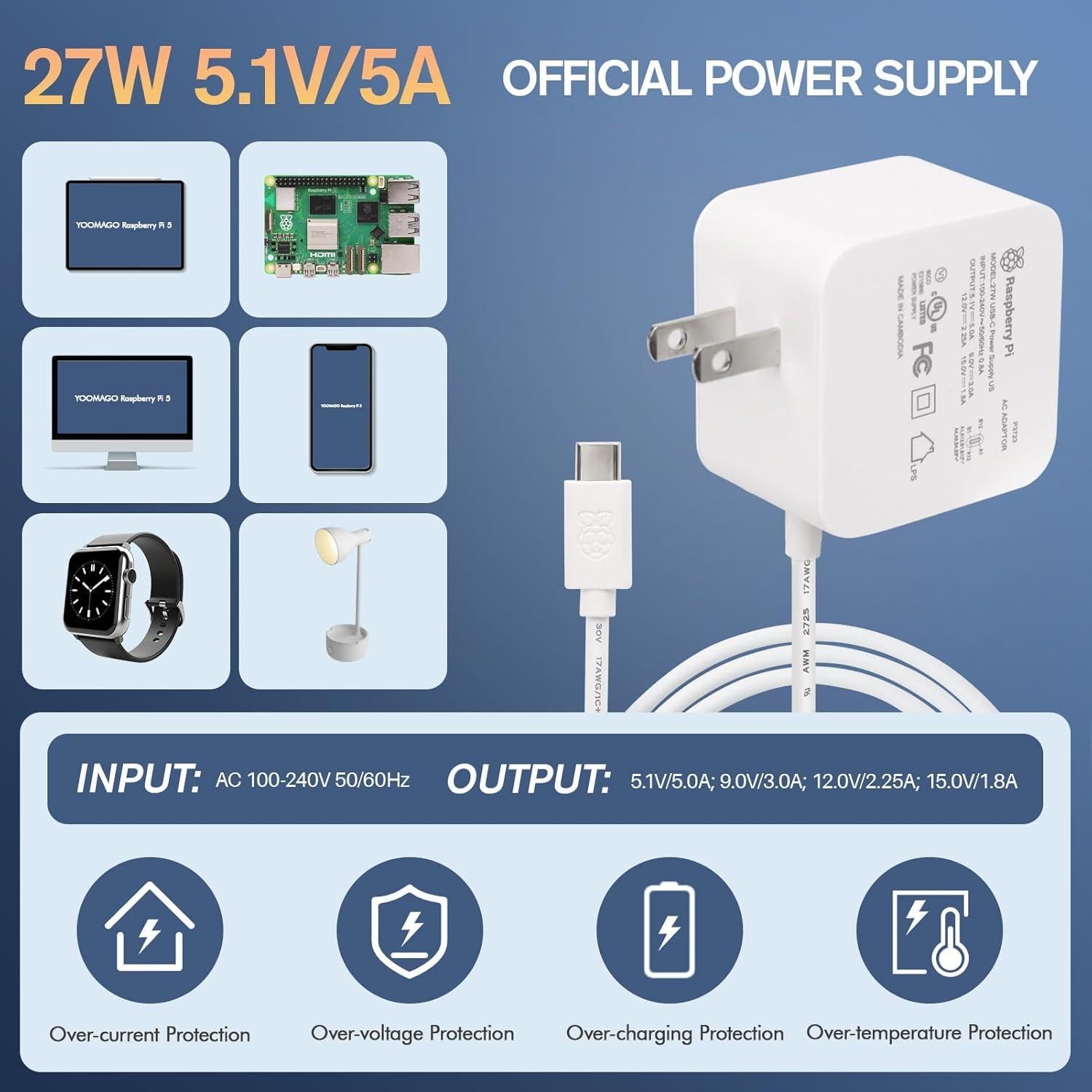 Kit Raspberry Pi 5 YOOMAGO 8GB RAM + Accesorios completos