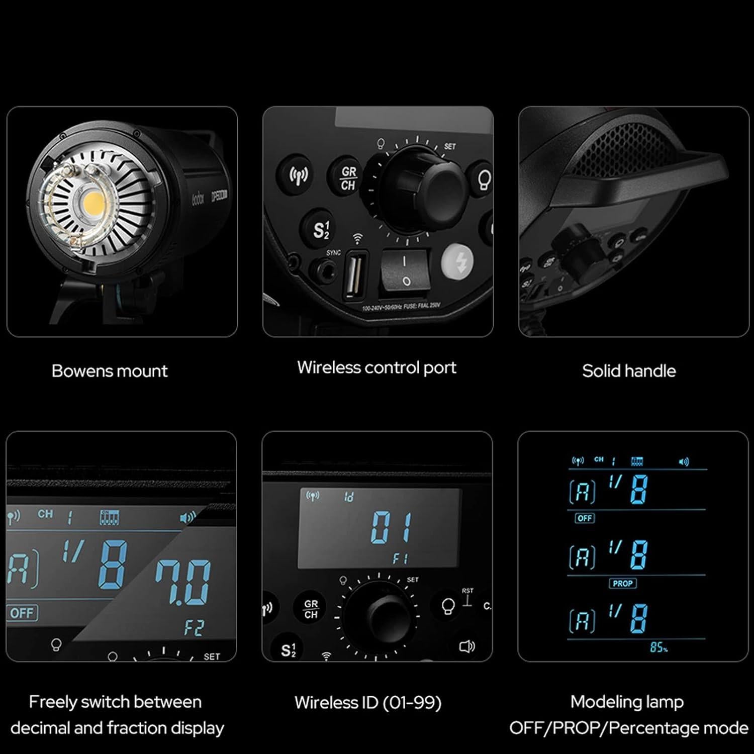 Flash de Estudio Godox DP600III-V 600Ws 5600K 2.4G Bowens