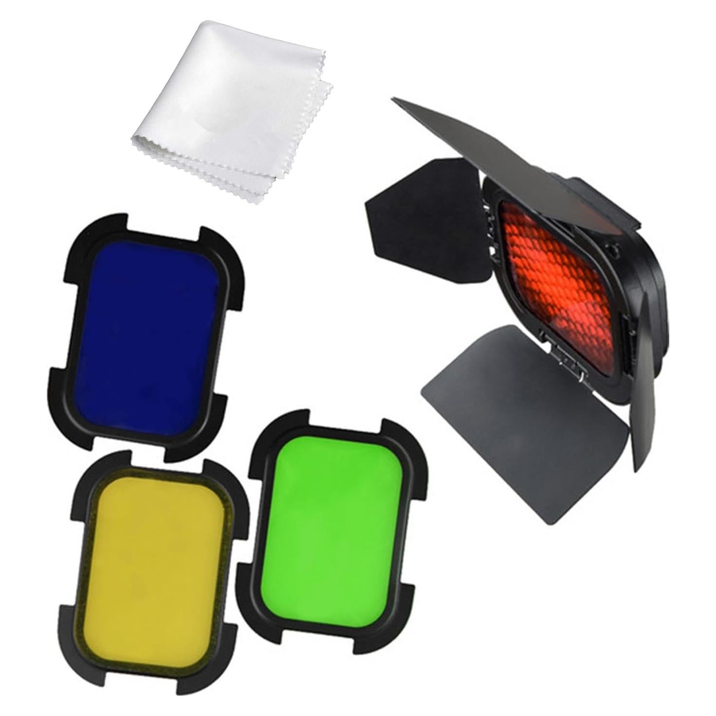 Puerta de Granero Godox BD-07 con Rejilla y 4 Filtros de Color