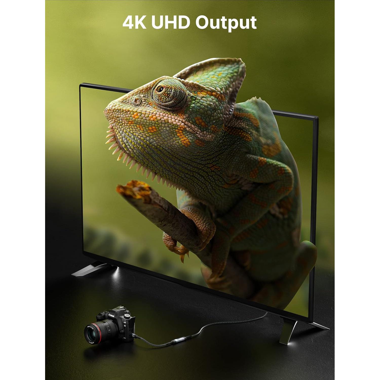 Adaptador JSAUX Mini HDMI a HDMI 4K 60Hz Gris