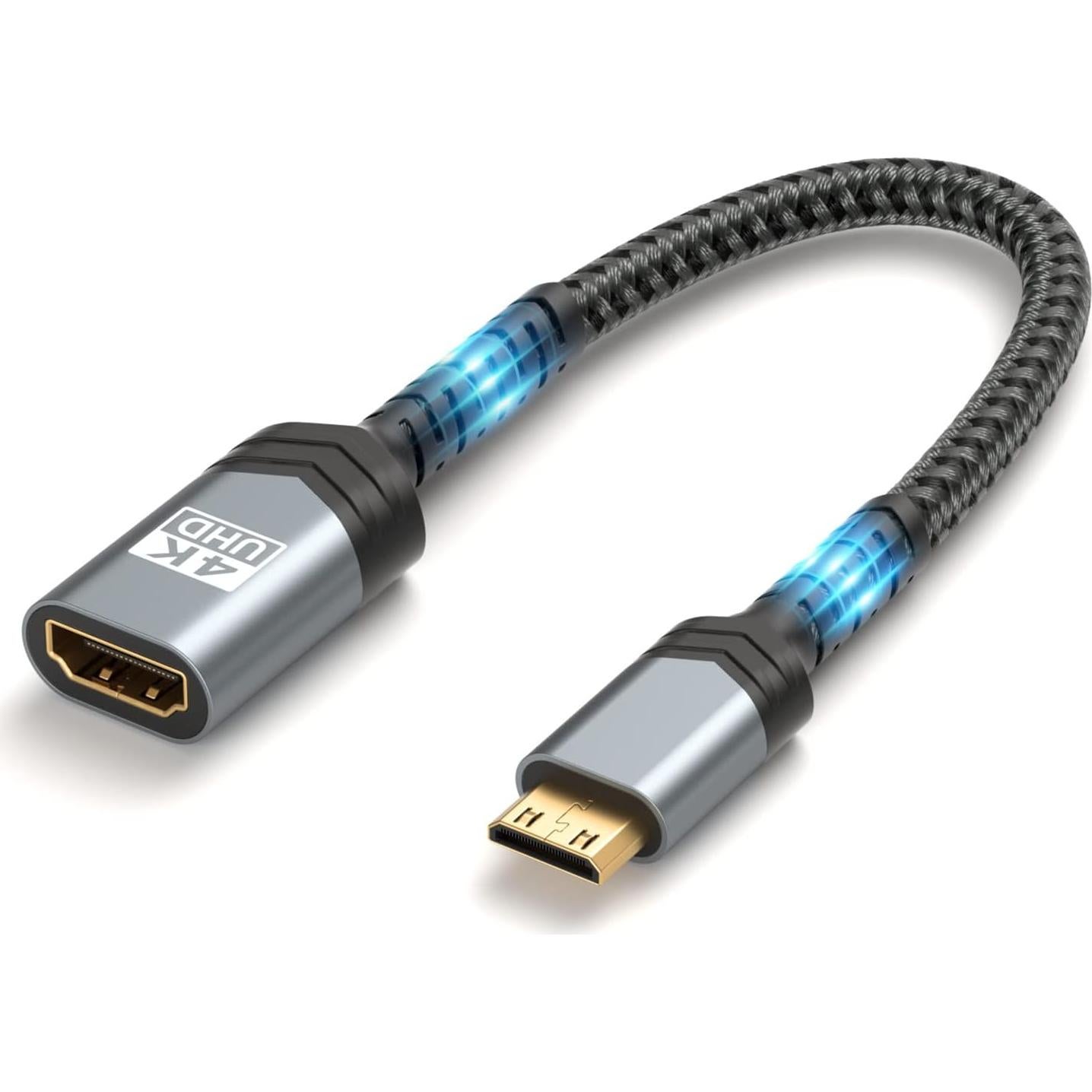Adaptador JSAUX Mini HDMI a HDMI 4K 60Hz Gris