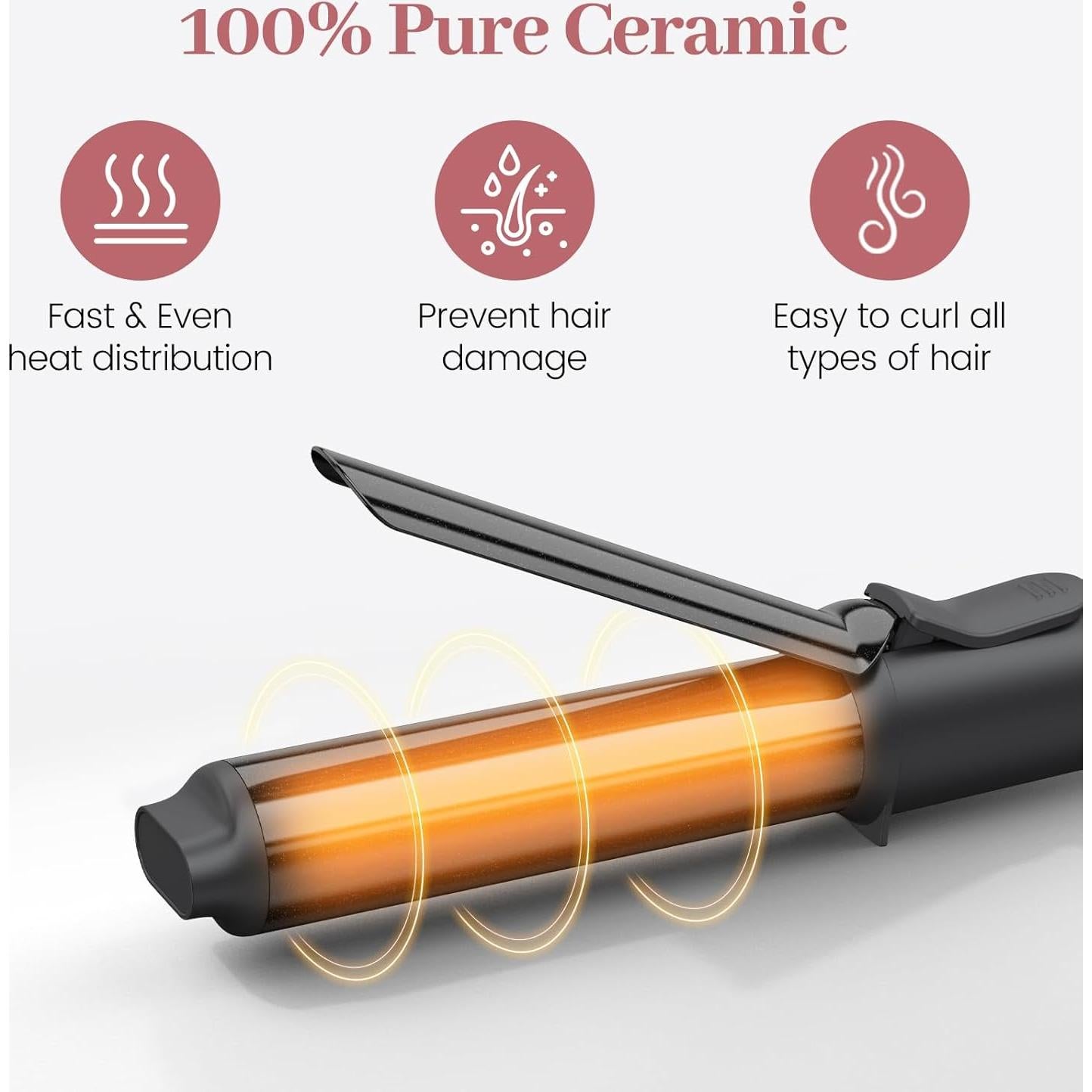 Plancha de Rizar Portátil Zavarea 1 Pulgada Doble Voltaje