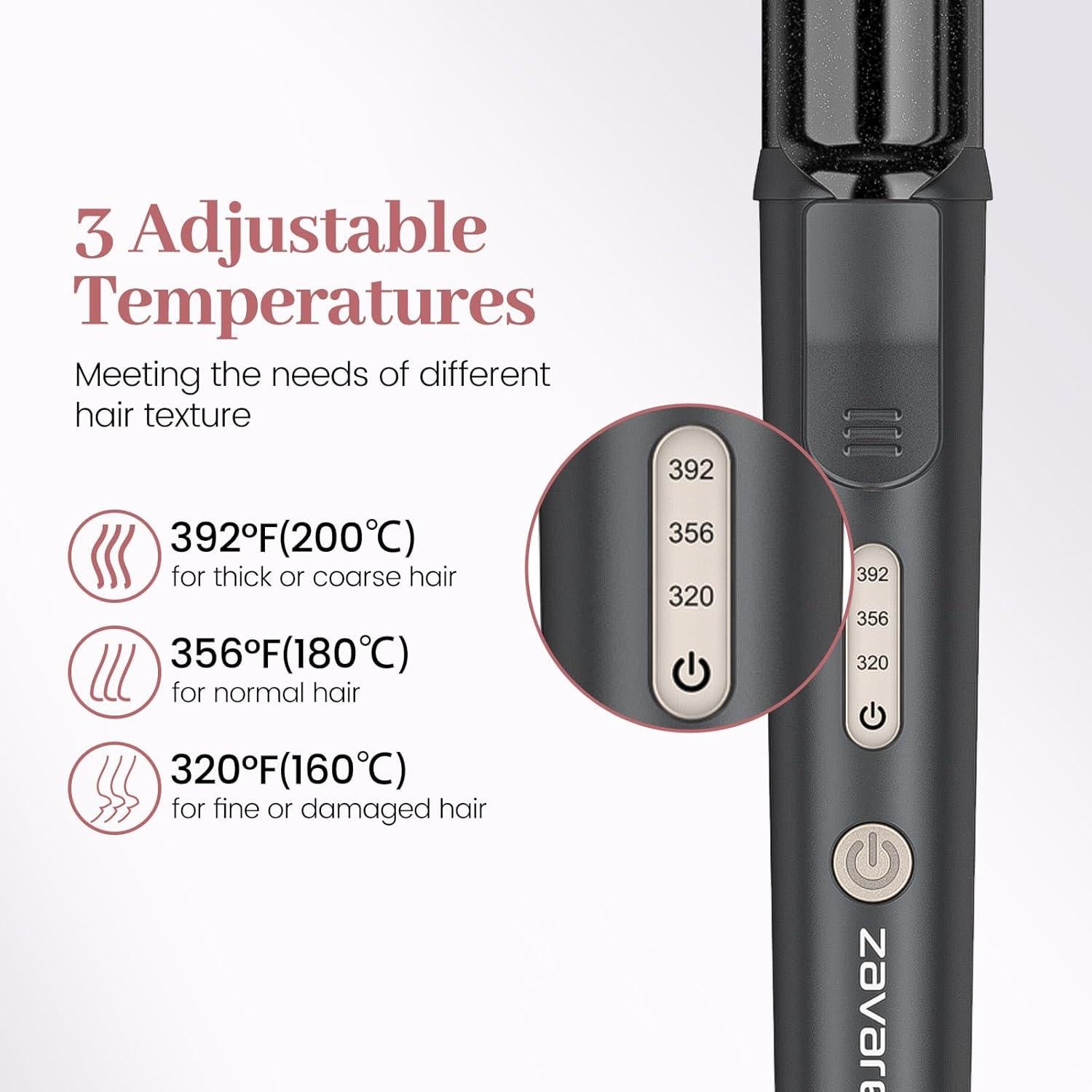 Plancha de Rizar Portátil Zavarea 1 Pulgada Doble Voltaje