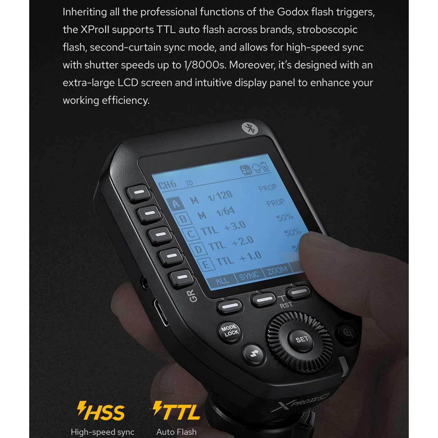 Disparador Inalámbrico Godox XProII-C E-TTL para Canon