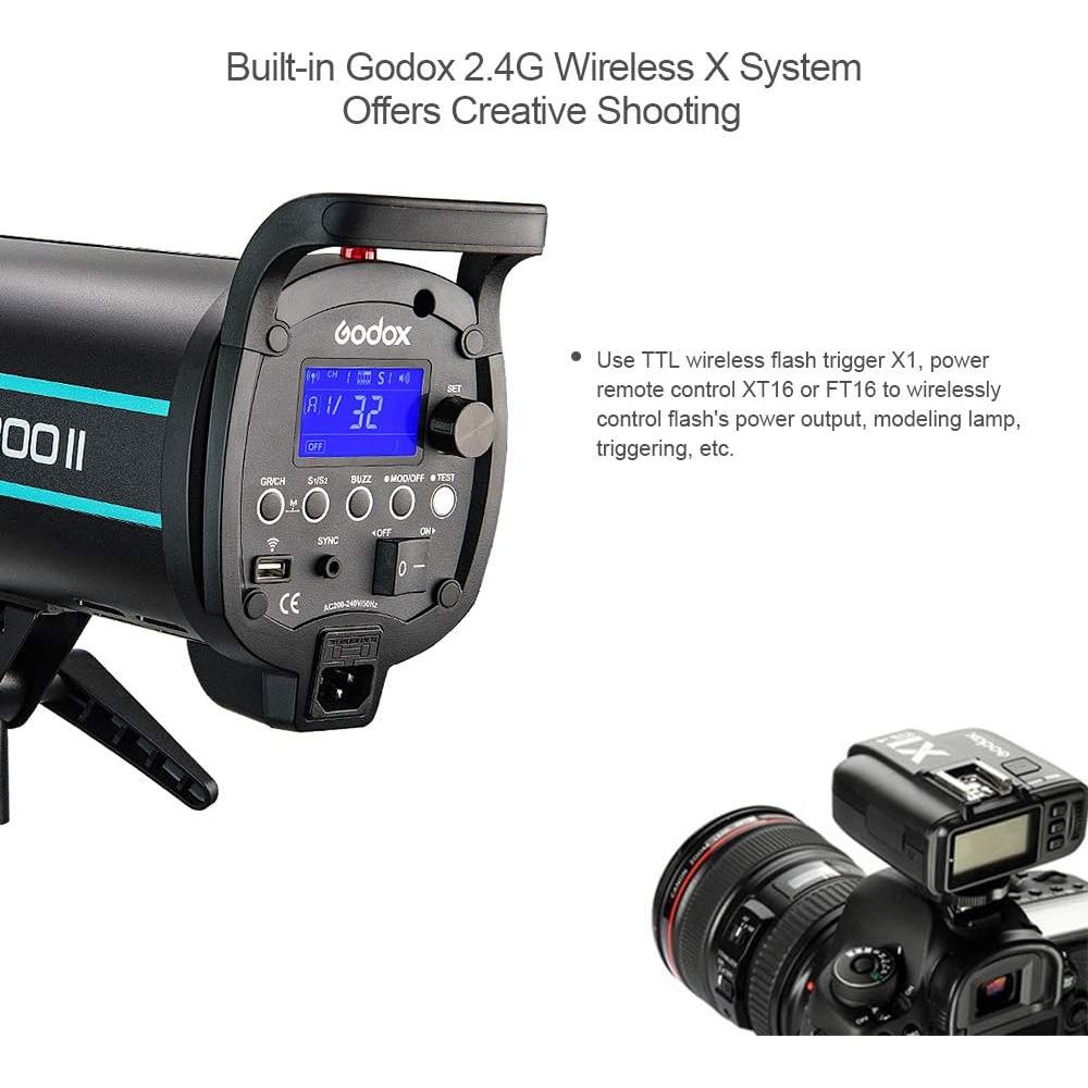 Flash Estroboscópico Godox QS800II 800Ws Luz de Estudio 150W