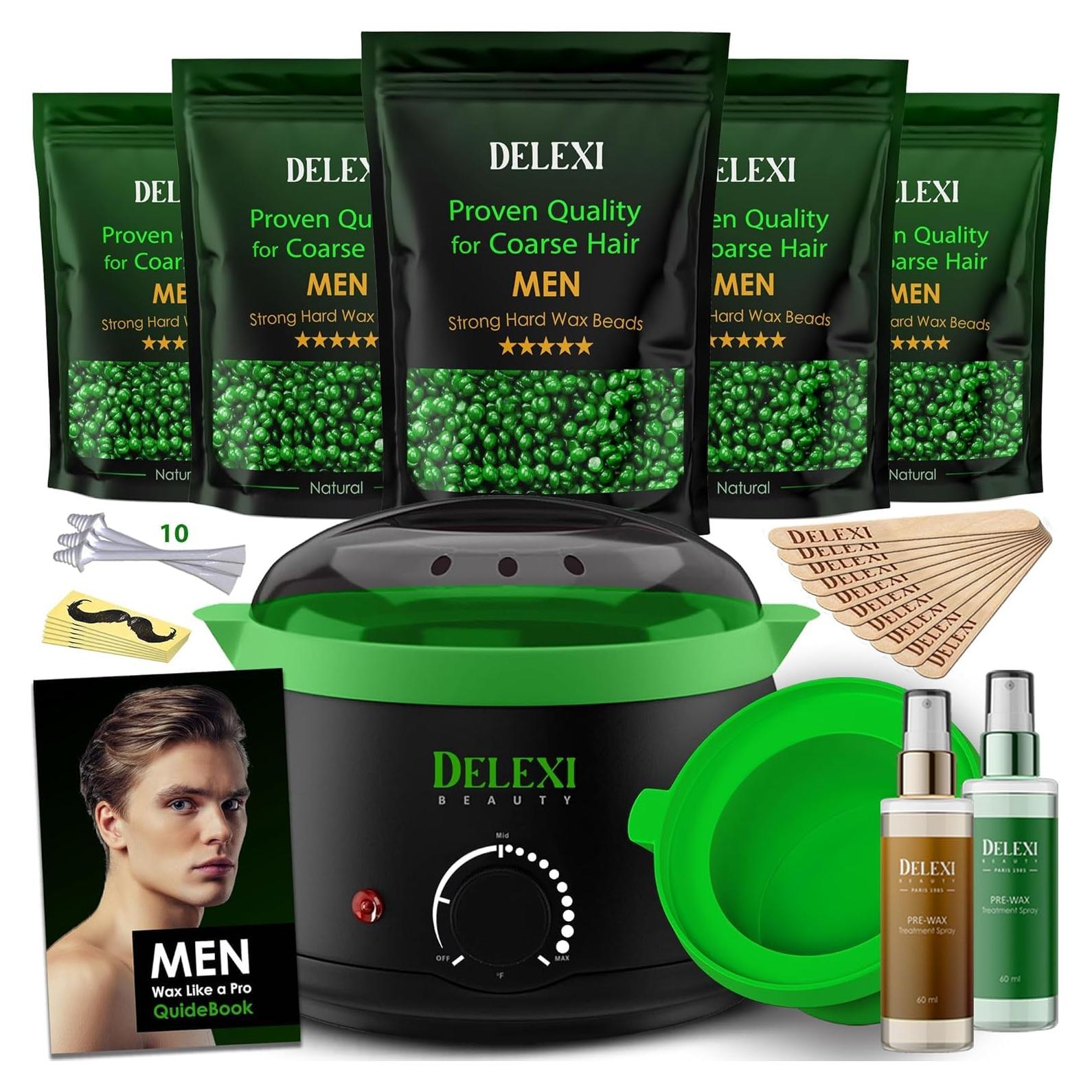 Kit de Cera Dura DELEXI para Hombres y Mujeres - 41.4g