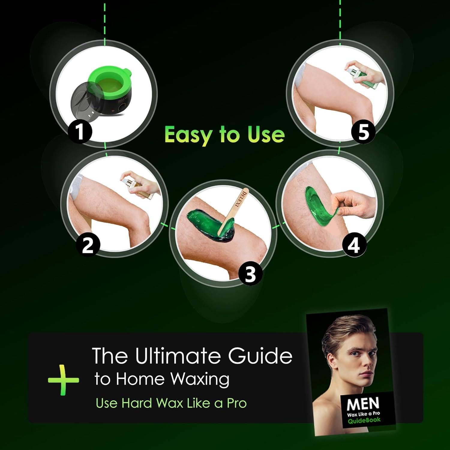 Kit de Cera Dura DELEXI para Hombres y Mujeres - 41.4g