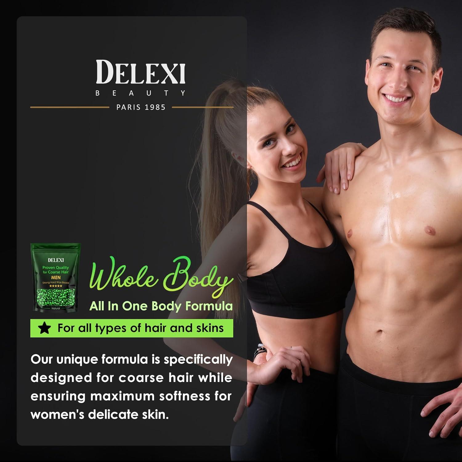 Kit de Cera Dura DELEXI para Hombres y Mujeres - 41.4g