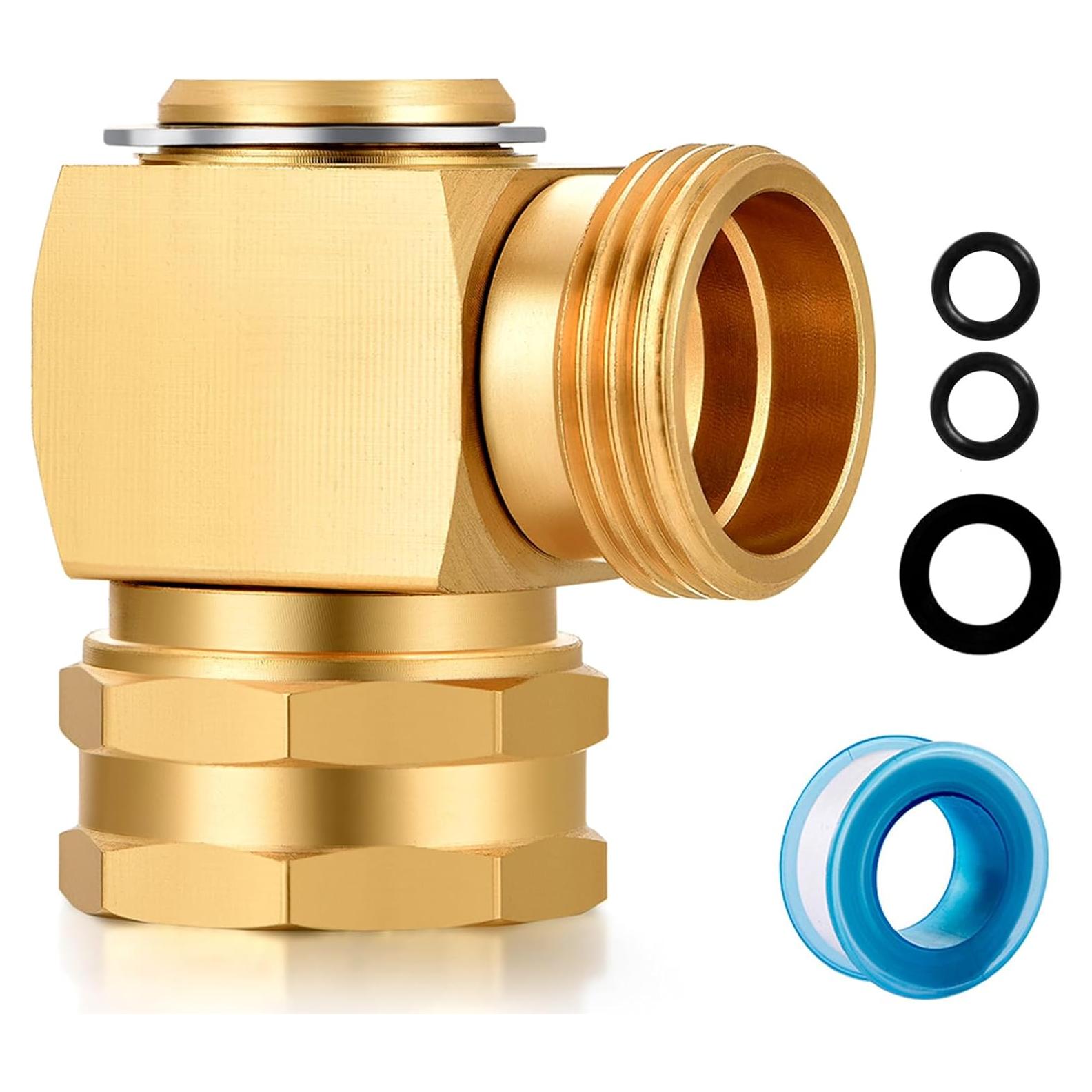 Conector de codo giratorio de manguera YELUN 90° latón 1 paquete