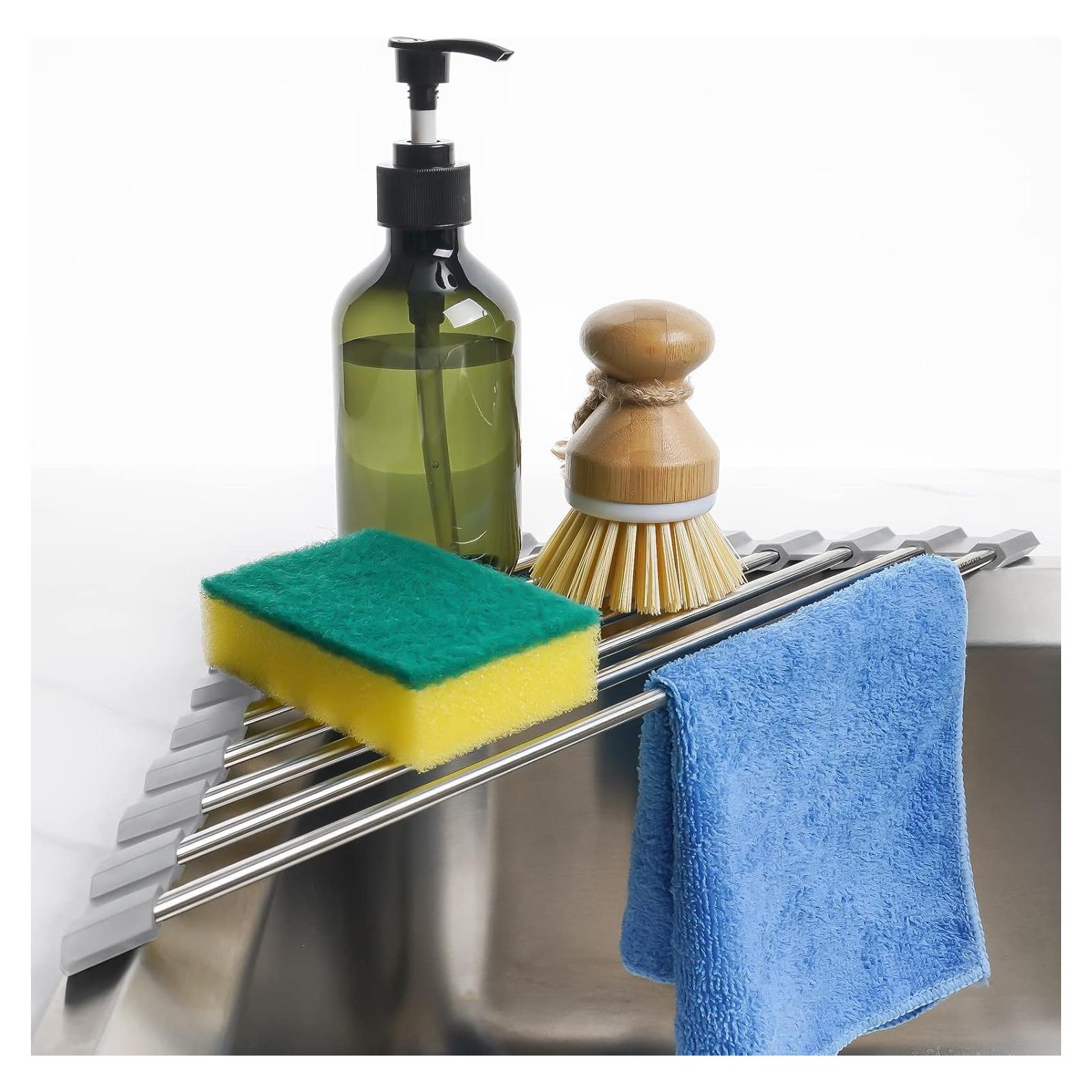 Estante Secado de Platos Tomorotec Plegable Acero Inoxidable 41x7 cm