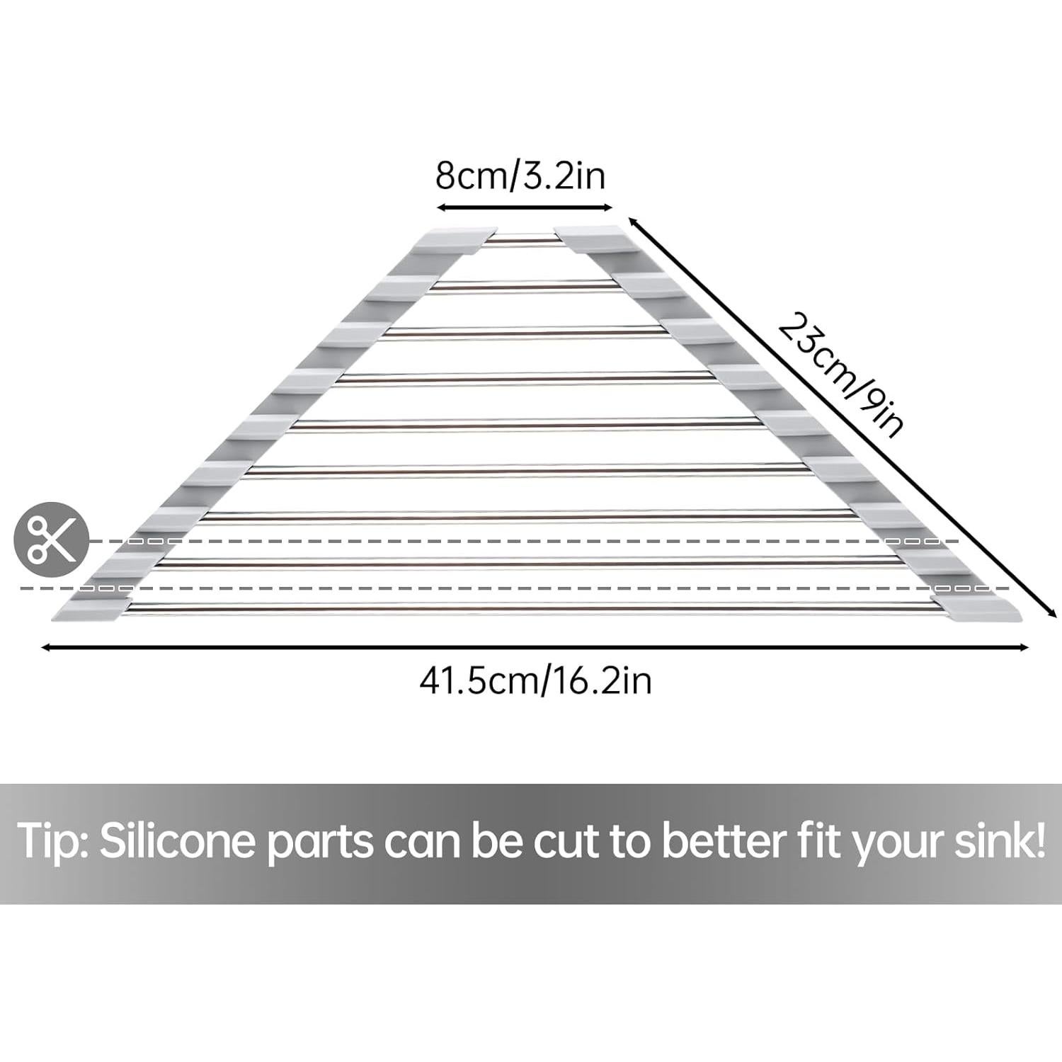 Estante Secado de Platos Tomorotec Plegable Acero Inoxidable 41x7 cm