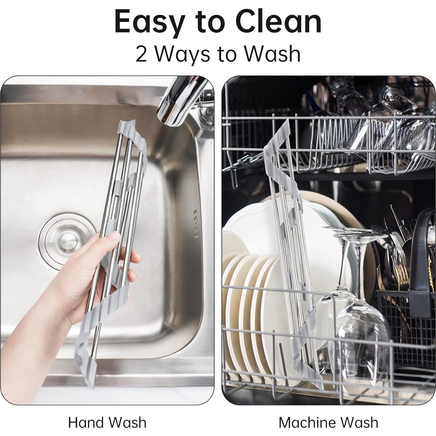 Estante Secado de Platos Tomorotec Plegable Acero Inoxidable 41x7 cm