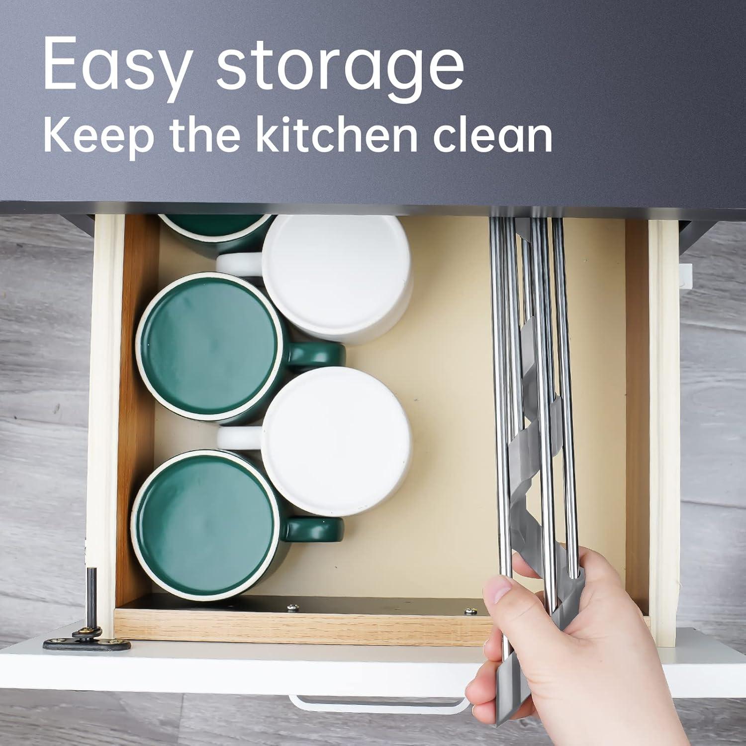 Estante Secado de Platos Tomorotec Plegable Acero Inoxidable 41x7 cm