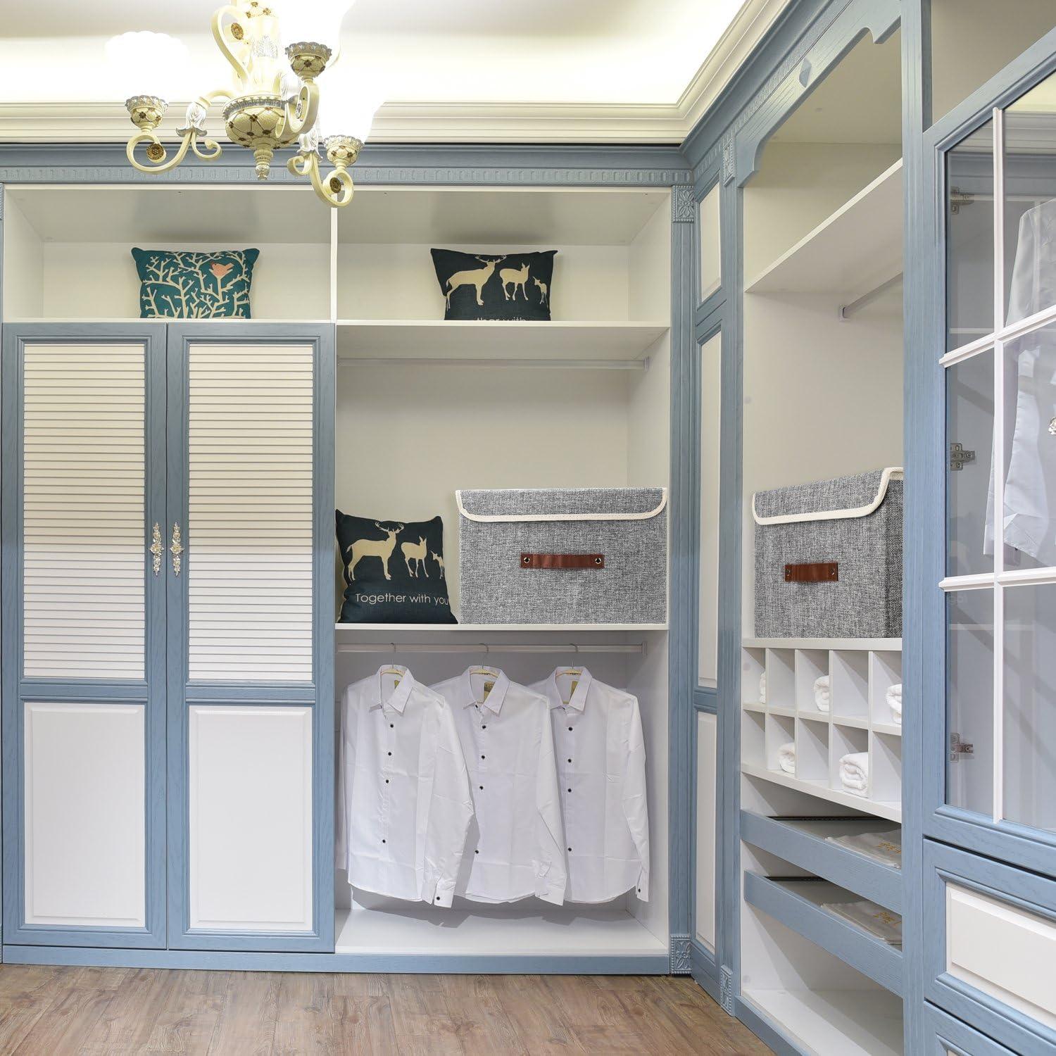 Cajas de Almacenamiento Plegables TYEERS 2 Paquete Gris 37.8x24.9x24.9 cm